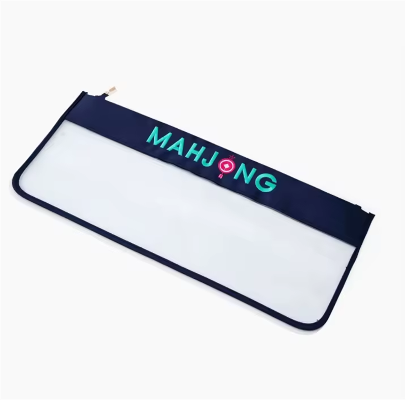Wholesale in Stock Sale Fast Shipment Waterproof PVC Embroidered Multi-purpose Transparent Mahjong Storage Bag for Mahjong Lover