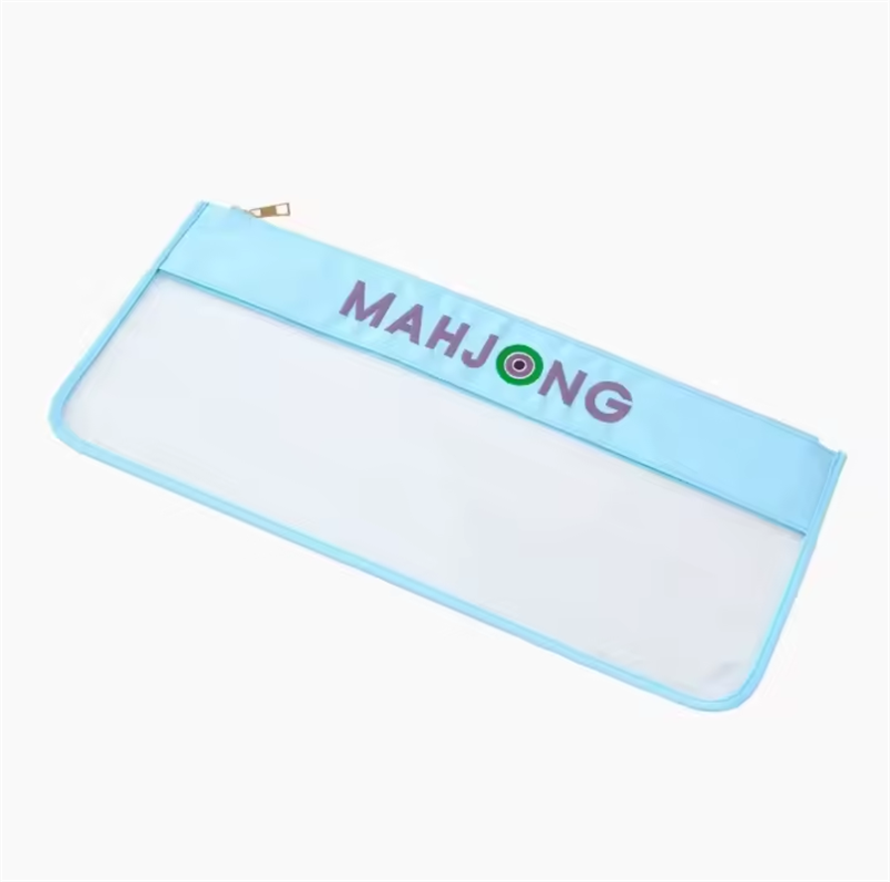 Wholesale in Stock Sale Fast Shipment Waterproof PVC Embroidered Multi-purpose Transparent Mahjong Storage Bag for Mahjong Lover
