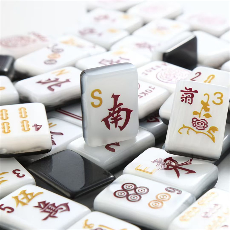 Premium Black Acrylic American Mahjong Tiles Set 160PCS Multi-Color Engraved Custom Wholesale Luxury Game Set