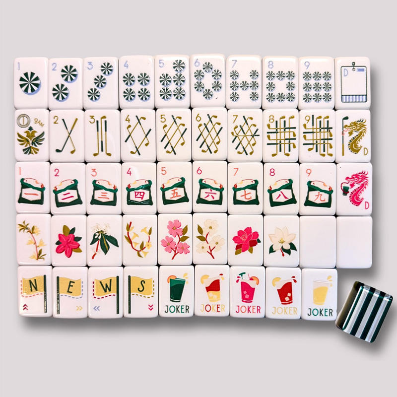 4-Layer Premium Acrylic American Mahjong Tiles Set – 160 Pieces Full Set with Jokers, Flowers, Dragons & Cocktails