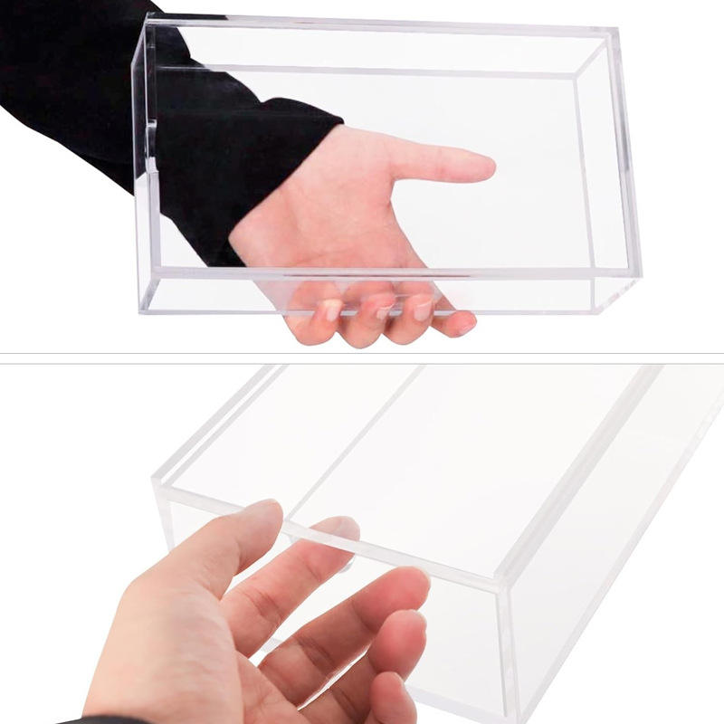 Clear Acrylic Mahjong Tile Storage Box - Transparent Sliding Lid Case for 160 American Mahjong Tiles Size 1.26