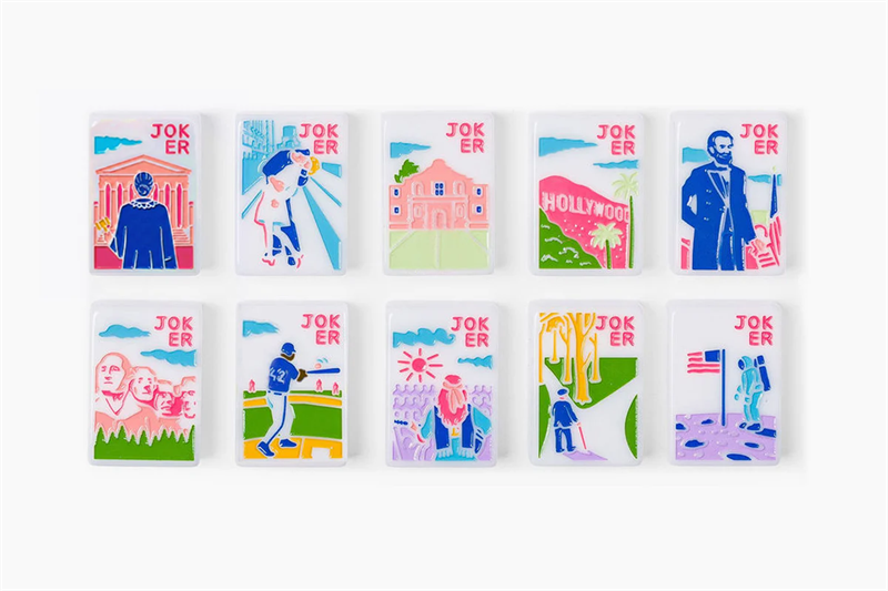 Fashion New Design Single Layer White Musical Note American Acrylic Mahjong Tiles Set