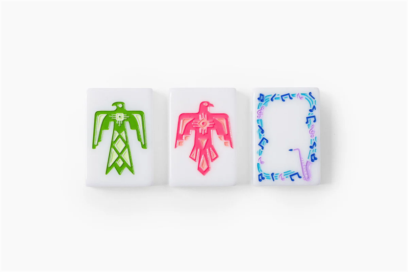 Fashion New Design Single Layer White Musical Note American Acrylic Mahjong Tiles Set