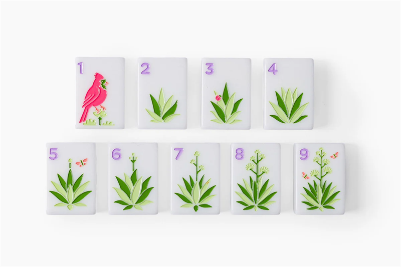 Fashion New Design Single Layer White Musical Note American Acrylic Mahjong Tiles Set
