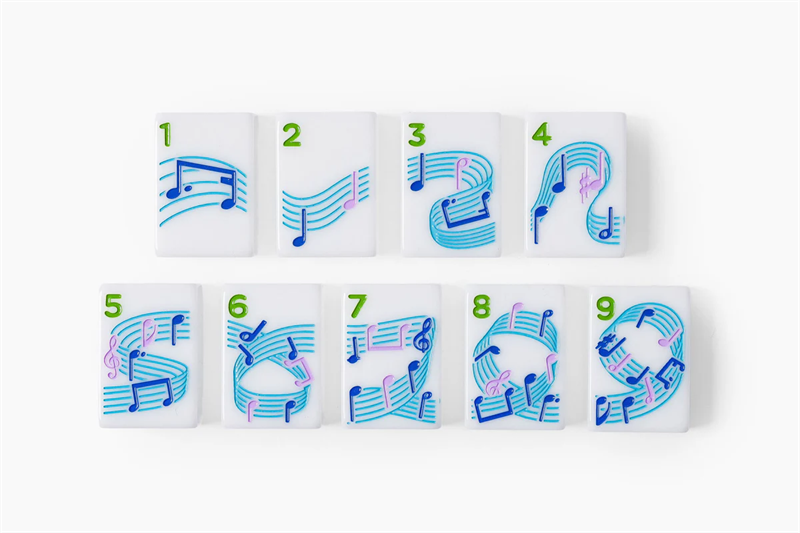 Fashion New Design Single Layer White Musical Note American Acrylic Mahjong Tiles Set