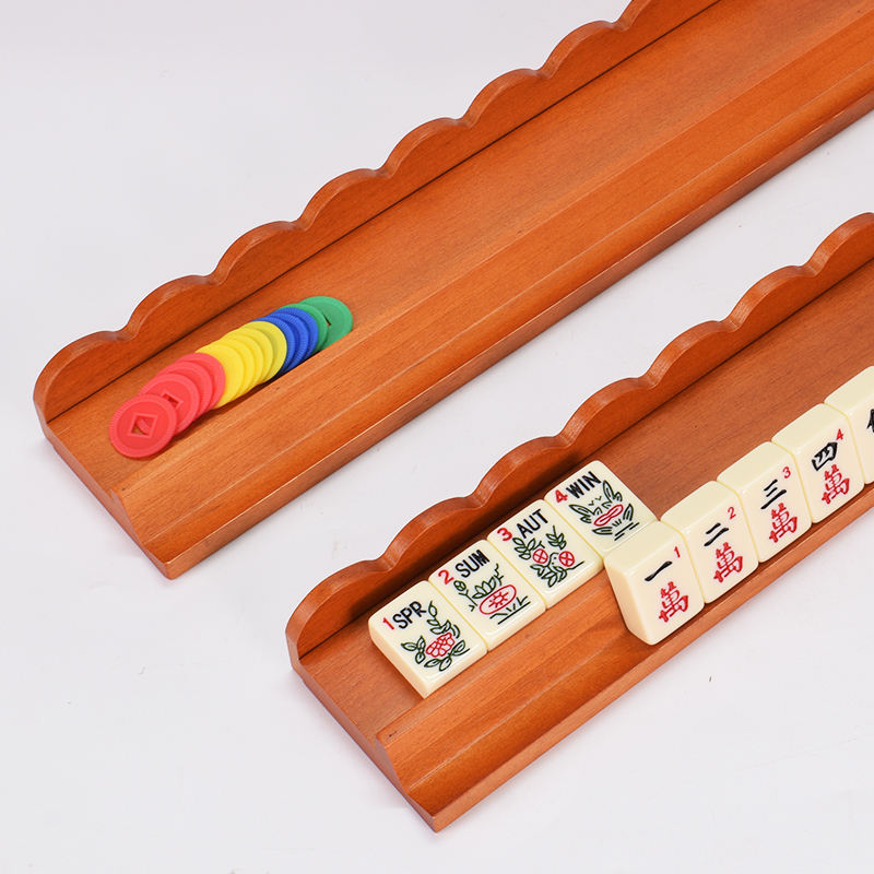 Eleshine American Mahjong Solid Wood Ruler Stand & Card Pusher Convenient Style Creative Gift