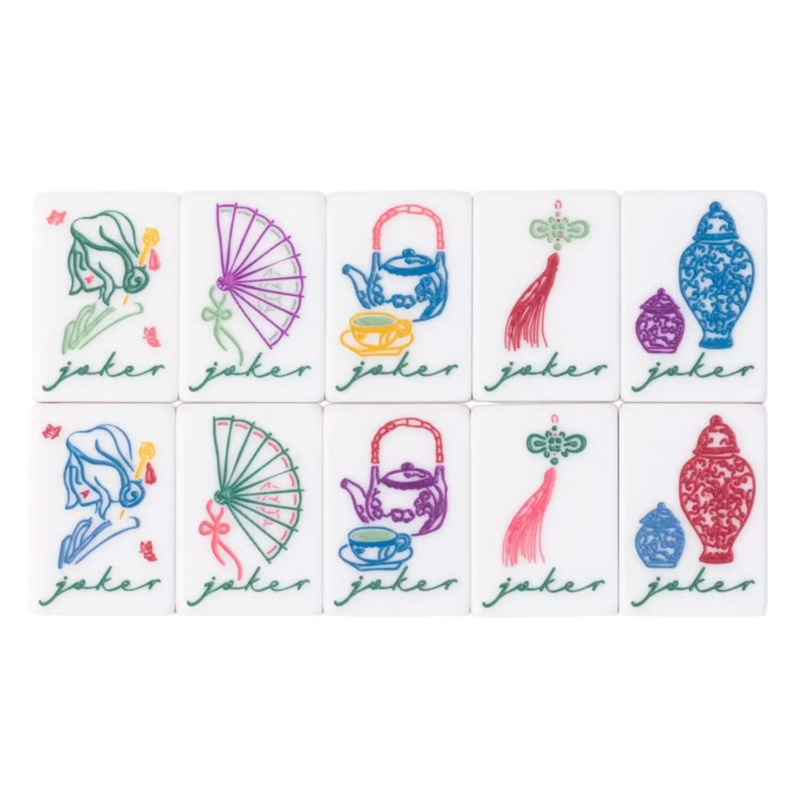 Fashion New High Quality 3 Layer 160pcs Light Green Jade Acrylic American Mahjong Tiles Game Set Sale