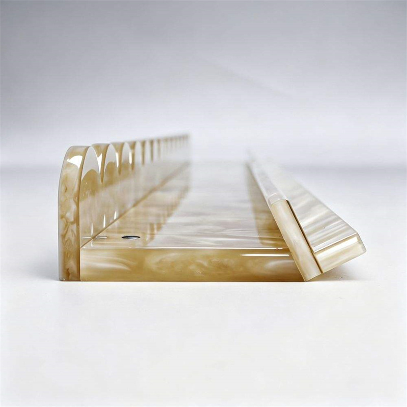 Beige Seashell Acrylic Mahjong Ruler American Sorted Magnetic Wavy Edges Corrugated Pattern Easy to Clean 1 Set of 4pcs