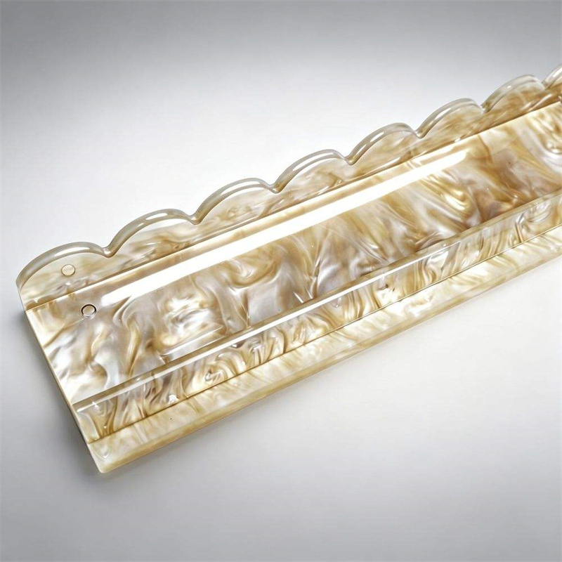 Beige Seashell Acrylic Mahjong Ruler American Sorted Magnetic Wavy Edges Corrugated Pattern Easy to Clean 1 Set of 4pcs
